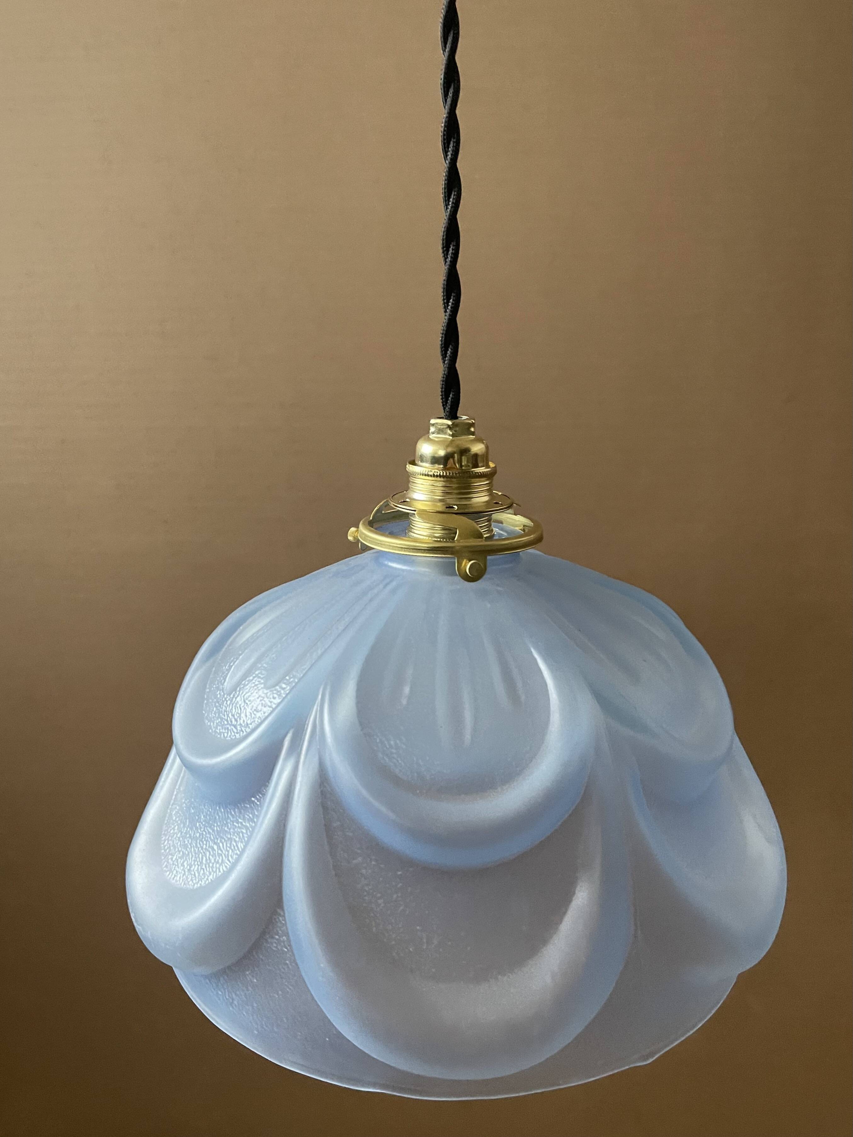 Art Deco molded glass pendant light
