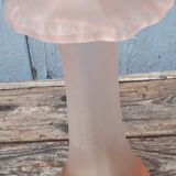 Mushroom-shaped vase in pink blown glass