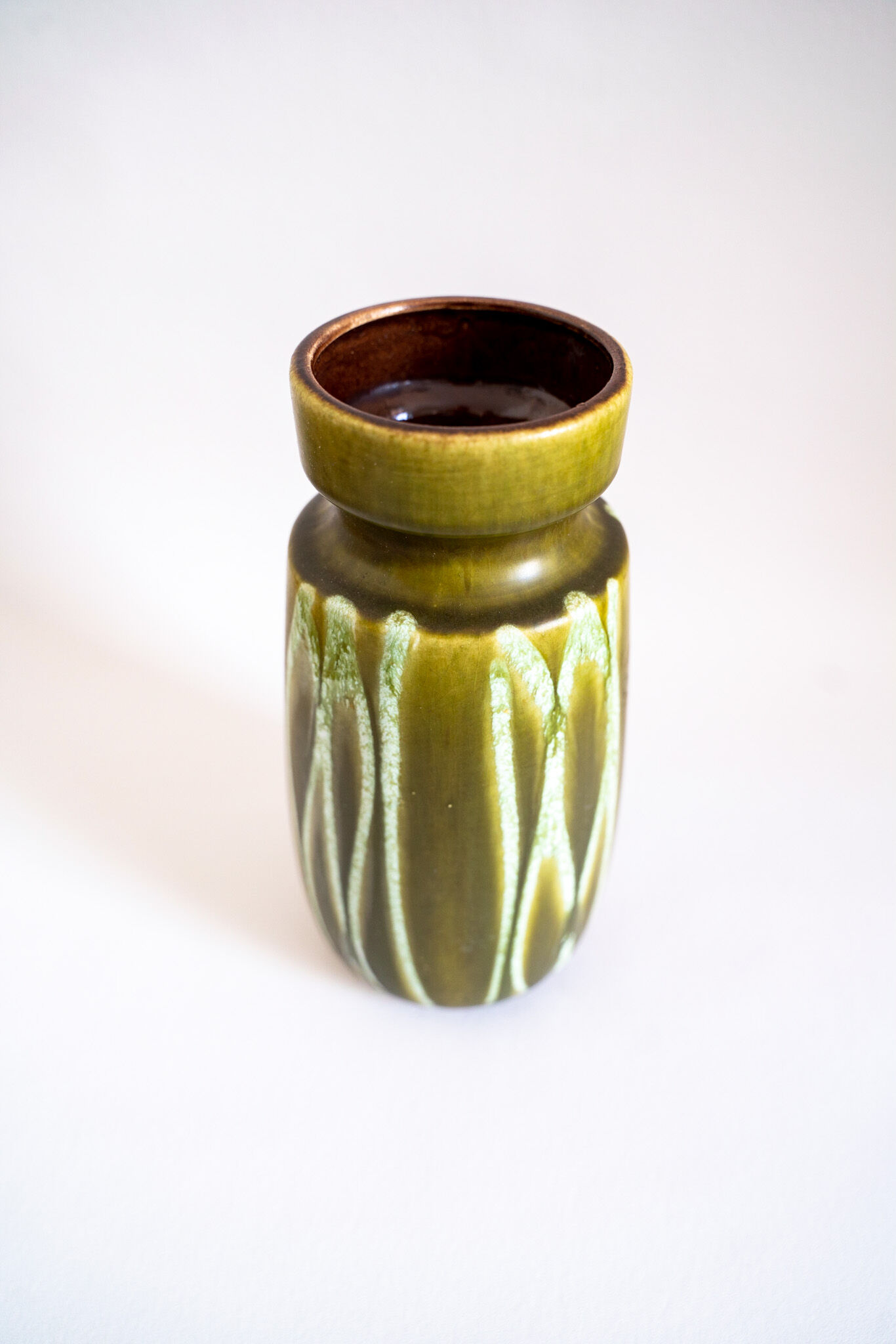 West Germany vintage green ceramic vase from West Germany, 50s