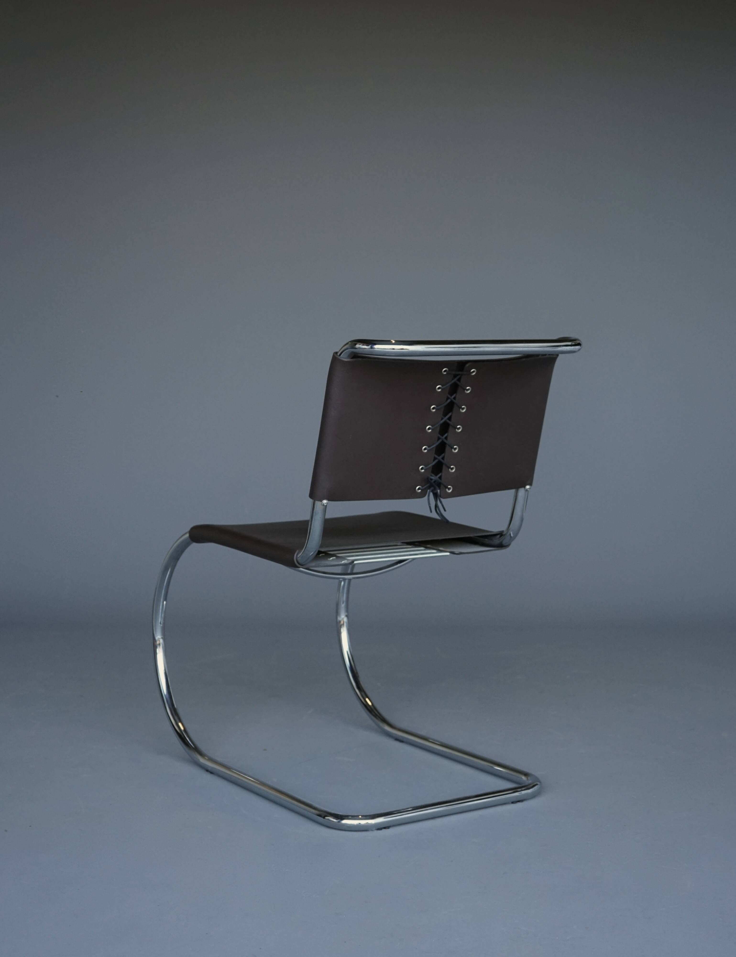 x4 Cantilever MR 10 chairs in the manner of Ludwig Mies van der Rohe.
