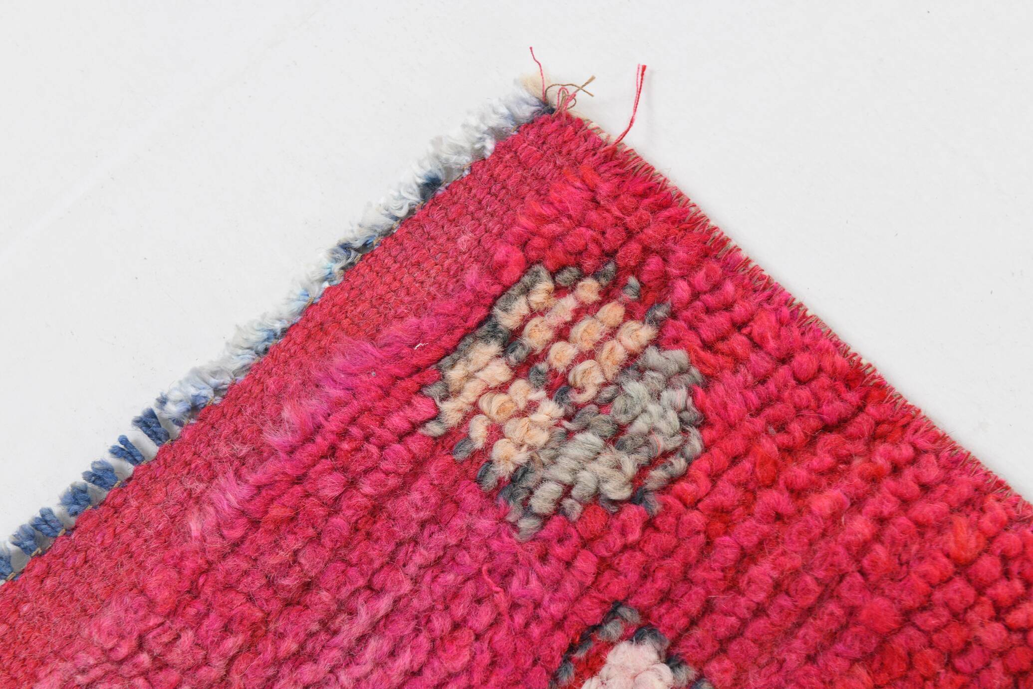 Red & Brown Geometric Vintage Runner Rug, 93x290Cm