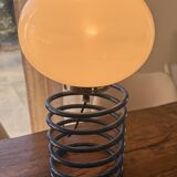 Blue lacquered metal spring lamp