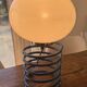 Blue lacquered metal spring lamp