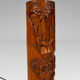 Asian carved wooden lounge lamp, mid-century