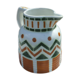 Longwy décor art deco 1930s earthenware pitcher