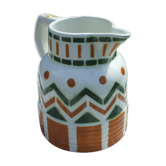 Longwy décor art deco 1930s earthenware pitcher