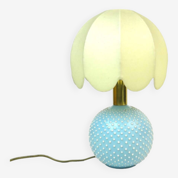 Rare lampe de bureau à abat-jour en céramique à pois du milieu du siècle par Studio Paf Italie 1970 signée