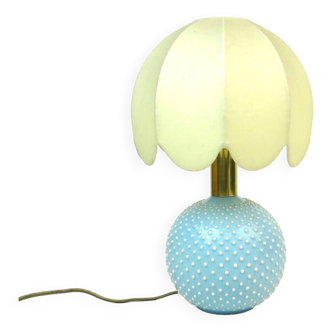 Rare Mid Century Polka Dot Ceramic Cocoon shade desk lamp by Studio Paf Italy 1970  signed