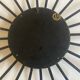 Sun mirror 1960 in patinated brass and black rays 50cm