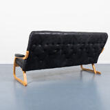 Modern Danish patchwork leather sofa sculptural from the 1970s