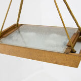 Mid-Century Wood and Glass Chandelier by Krasna Jizba, 1950s