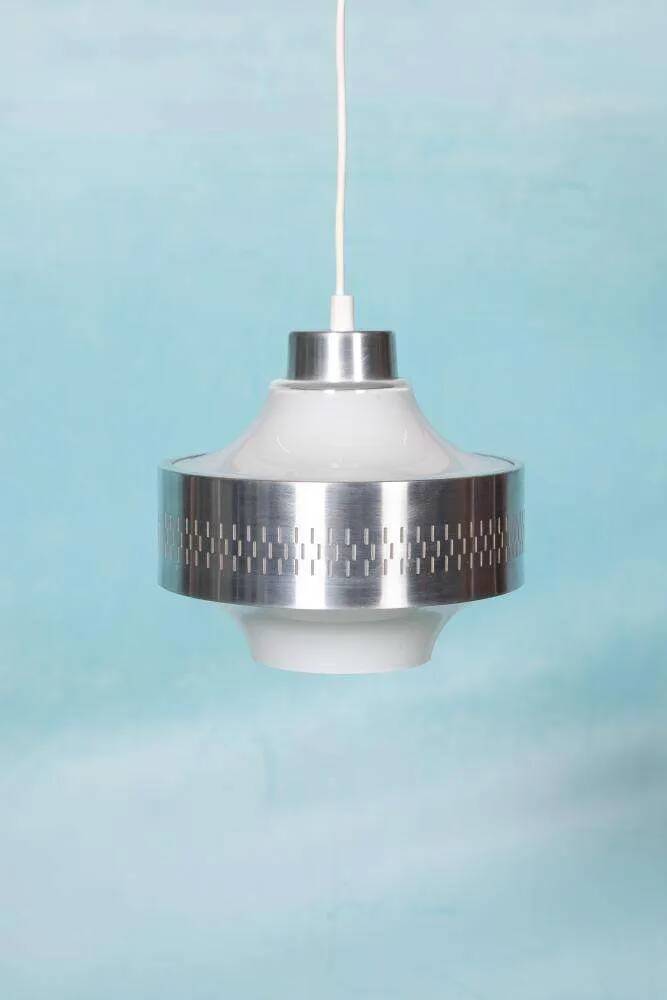 1960s vintage glass pendant light, Swedish pendant.