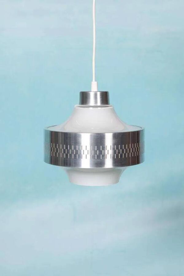 Suspension design vintage en verre années 60, suspension suédoise