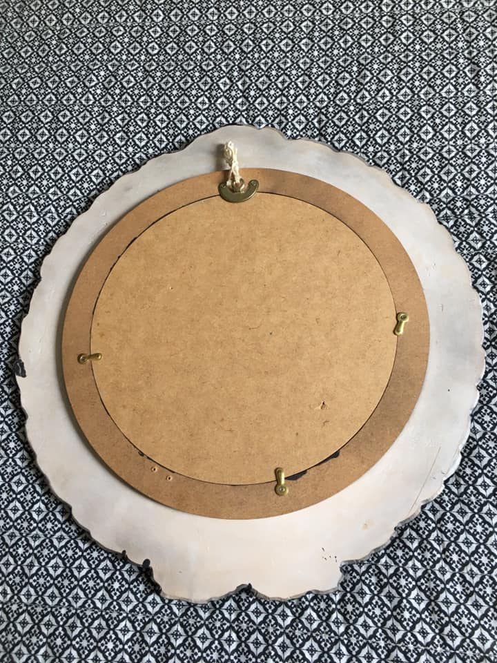 Black tinted plaster mirror 38CM