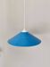 Blue lacquered metal suspension in a 70s/80s style.