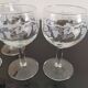 5 vintage “henri julien” red wine balloon glasses with luminarc grape blues decoration