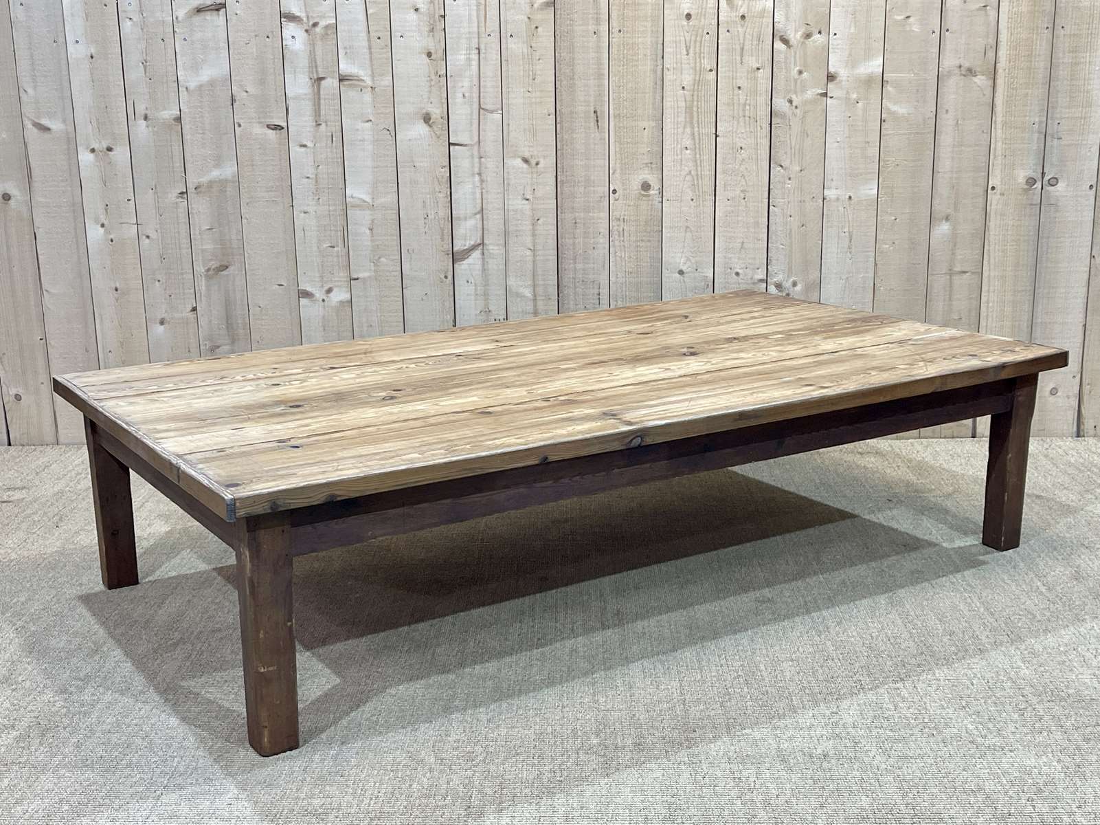 Large 1930s pitch pine coffee table