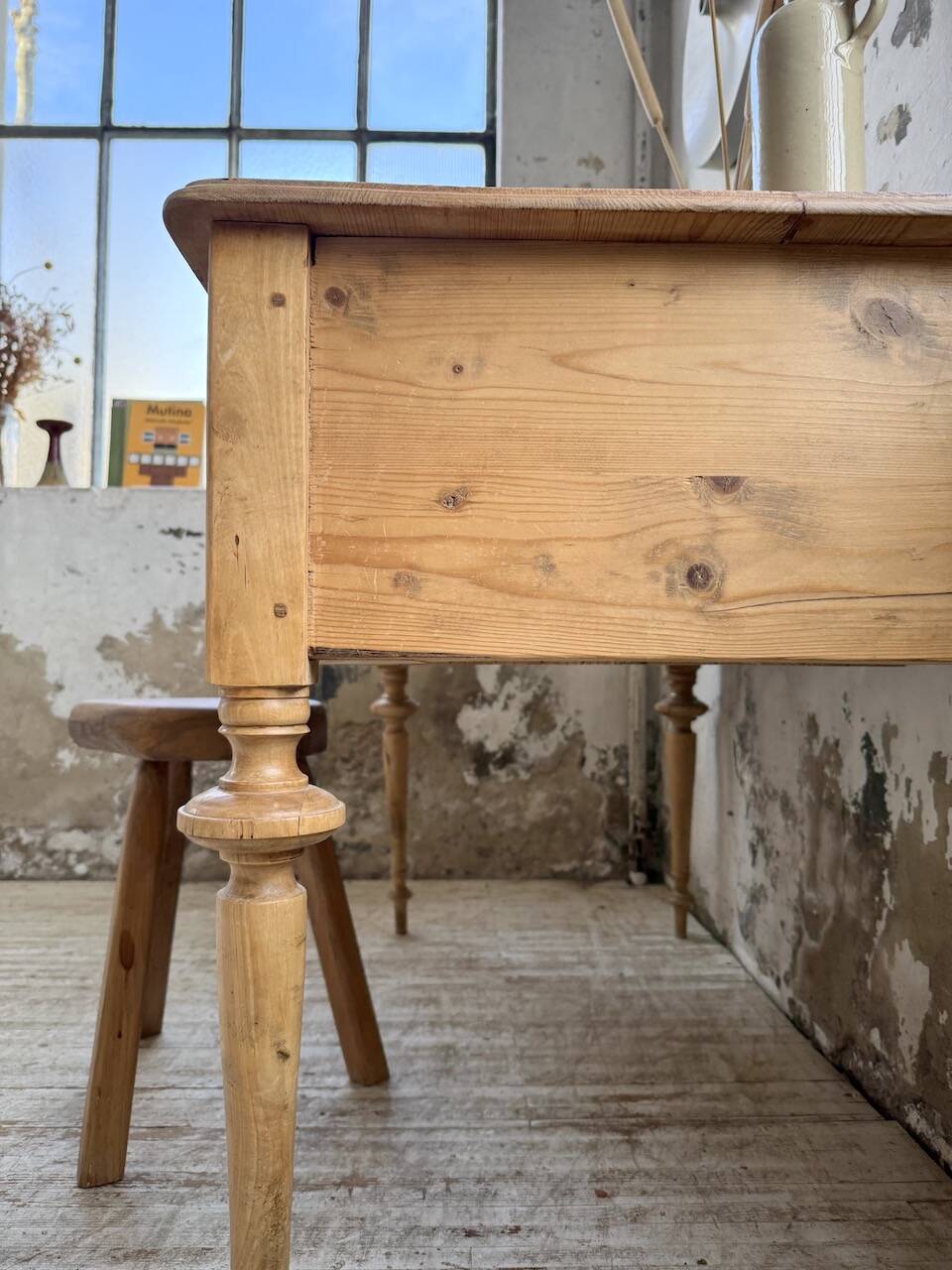 Blonde walnut desk and pine top 1900