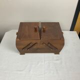 Antique wooden sewing box