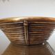 Ceramic basket with rattan and brass in the 70s