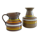 Bitossi Ceramic Vase and Pitcher Set by Aldo Londi, Handmade in Italy