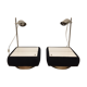 Pair of bedsides with lamps, 70s