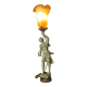 1900 brass lamp with glass paste tulip signed tief, 56x15