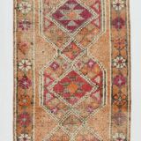 Light Orange & Red Turkish Runner Rug, 87x410Cm