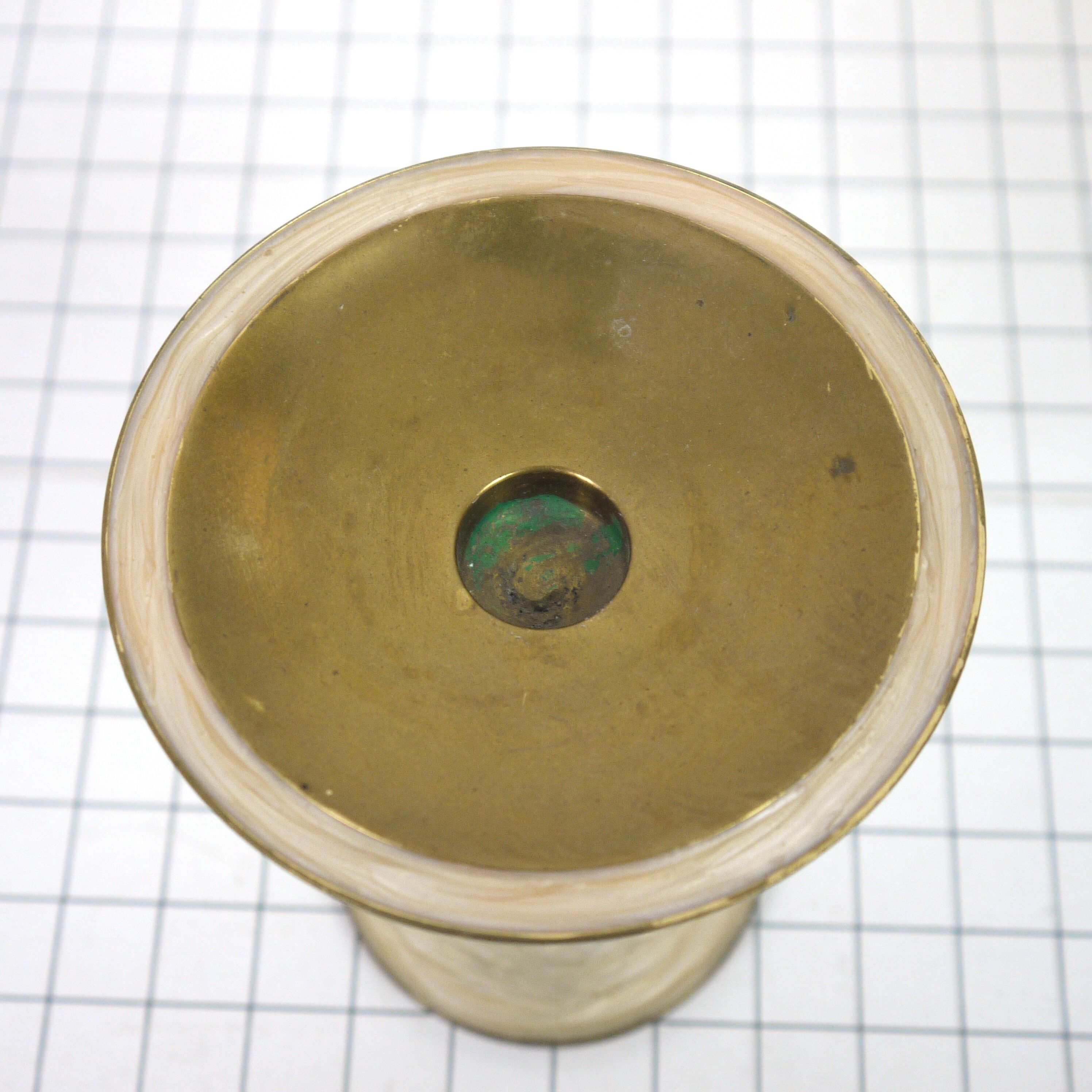 Brass and mother-of-pearl bougeoir