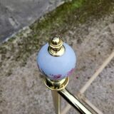 Vintage single bed and nightstand in gilded brass