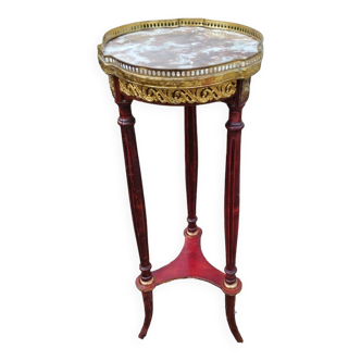 Antique Louis XVI style marble top bedside table
