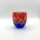 Set of 6 blown glass glasses with Effetre Murano murrine.
