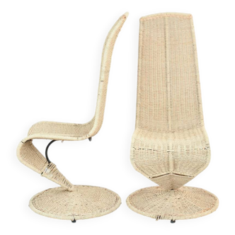 Paire de chaises en corde
