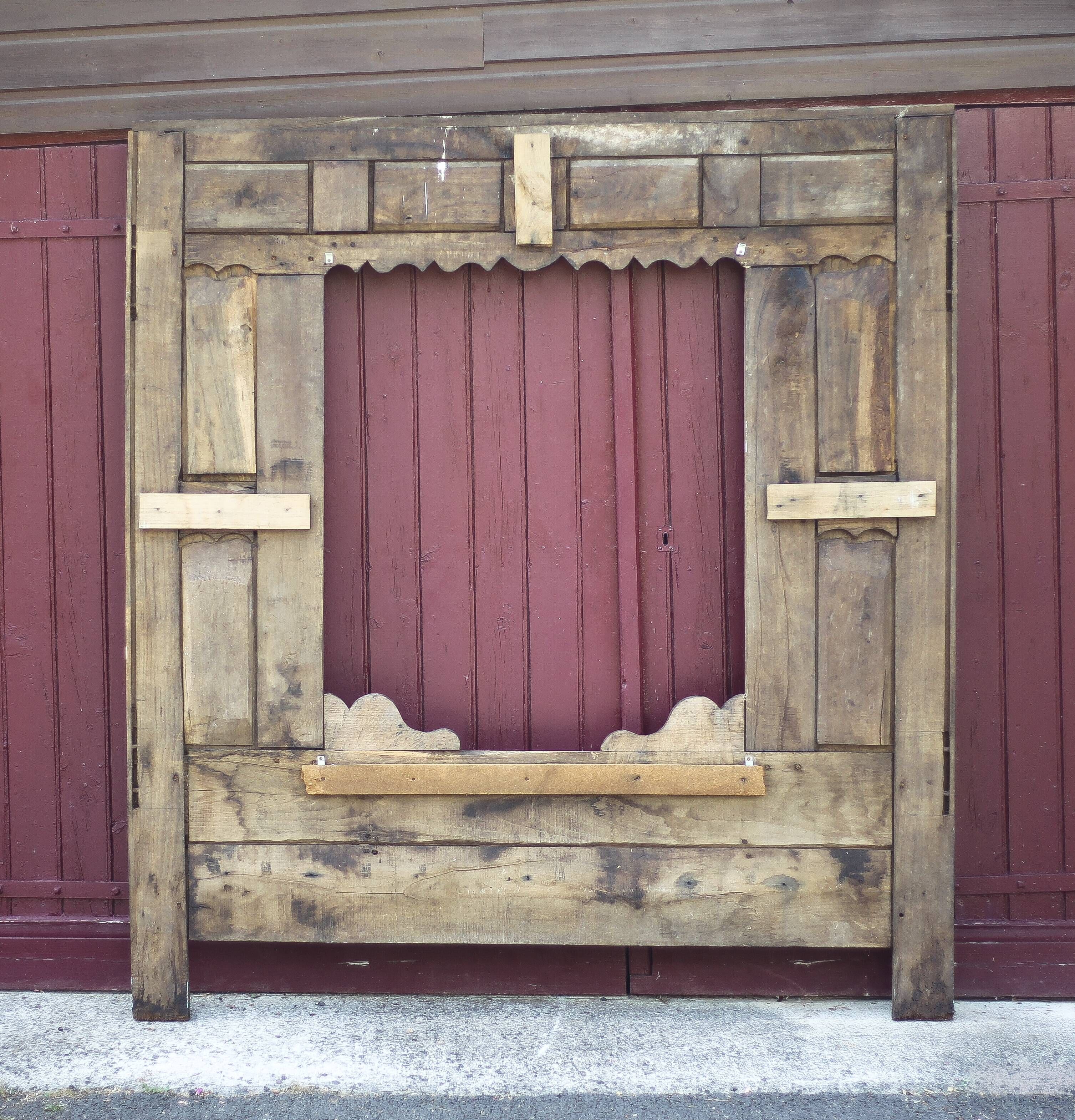 Old Breton bed door, Breton wood facade, headboard, wall decoration