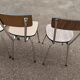 Lot de 5 chaises en formica métal, marron brun