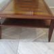 Large coffee table - cherry finish - solid wood - butterfly motifs