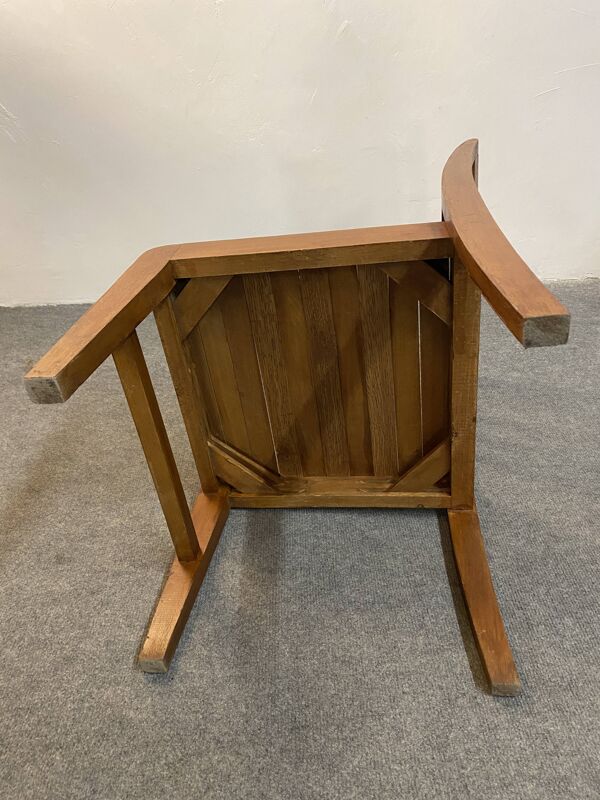 Chaise enfant moderniste en bois de René Gabriel période Reconstruction