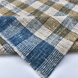 scandinavian kilim 290x190 cm , blue beige and  mustard colour.