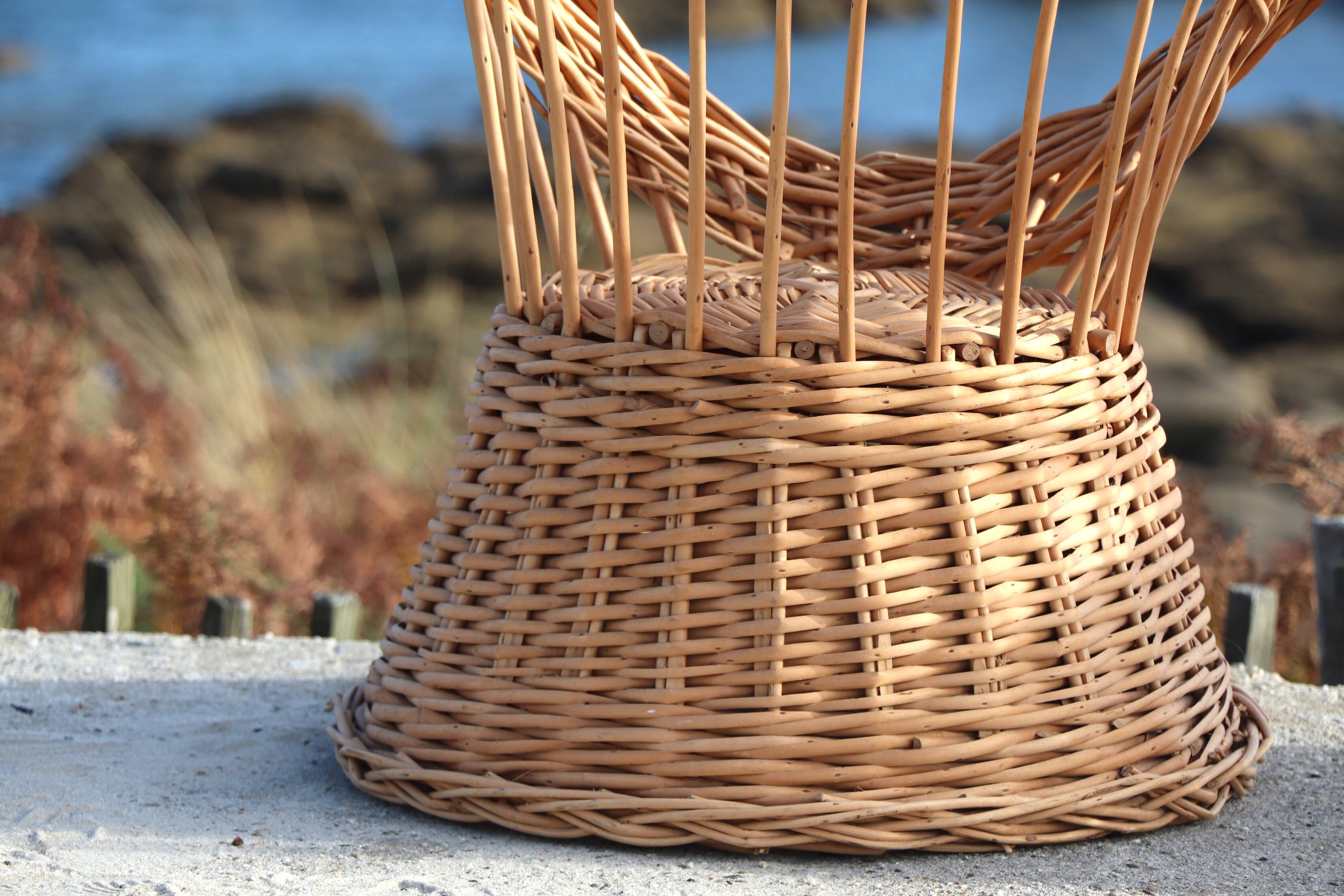 Pair of wicker armchairs, France, 20th century