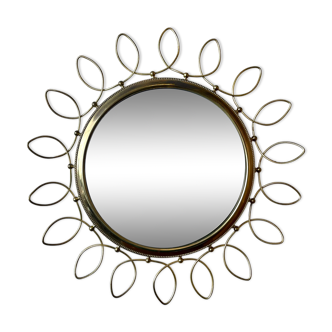 Brass witch mirror 50s, 38 cm