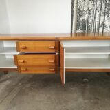 Large vintage row in blond wood