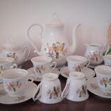 Tasses porcelaine mésanges bleues