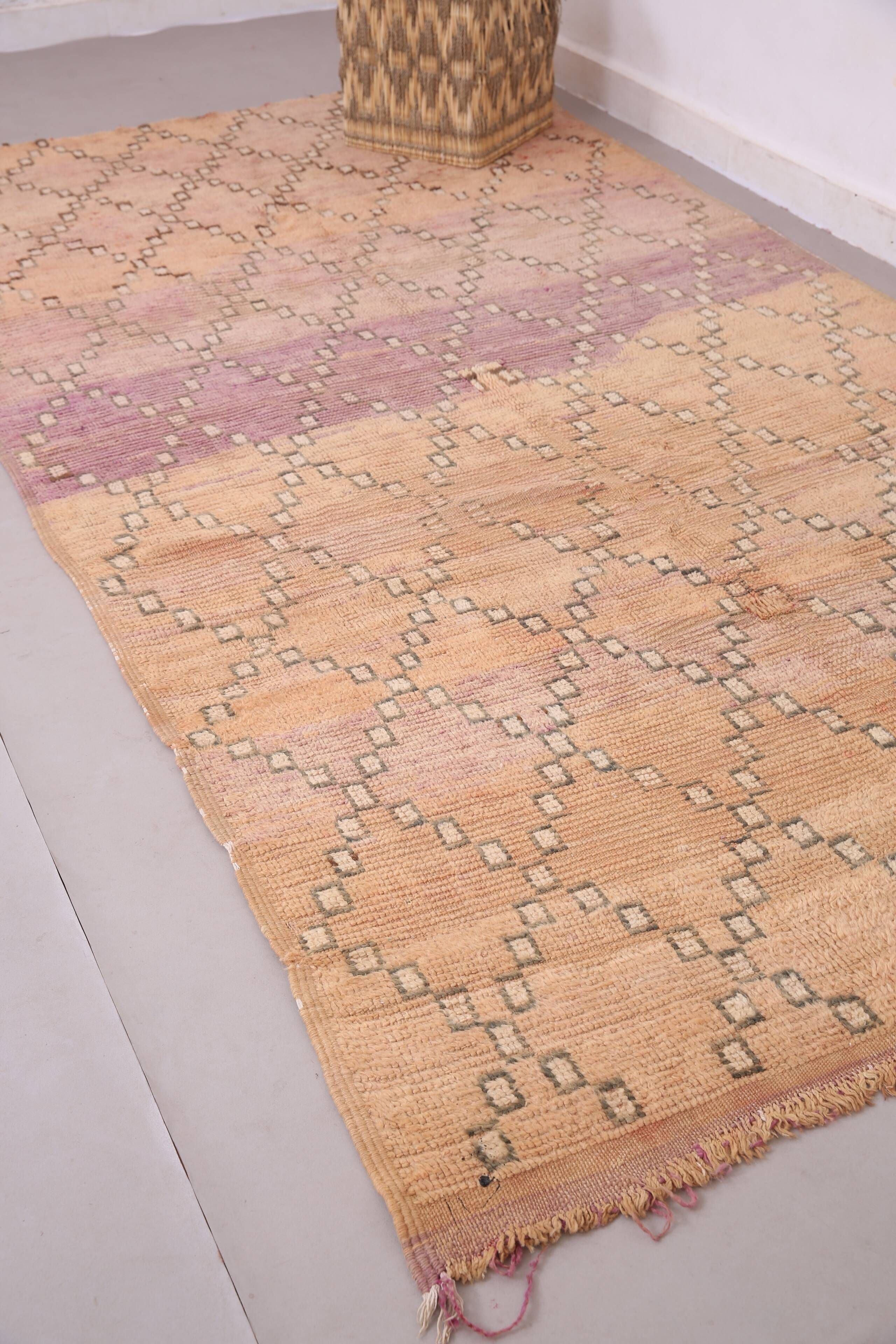 Peach Vintage Moroccan rug 164 x 308 cm - Berber Wool Rug - Handmade Rug