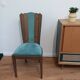 Pair of vintage 1930s chairs in wood and velvet (Art Deco style)
