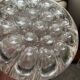 Vintage turtle flowerpeed in silver metal and glass From Reims