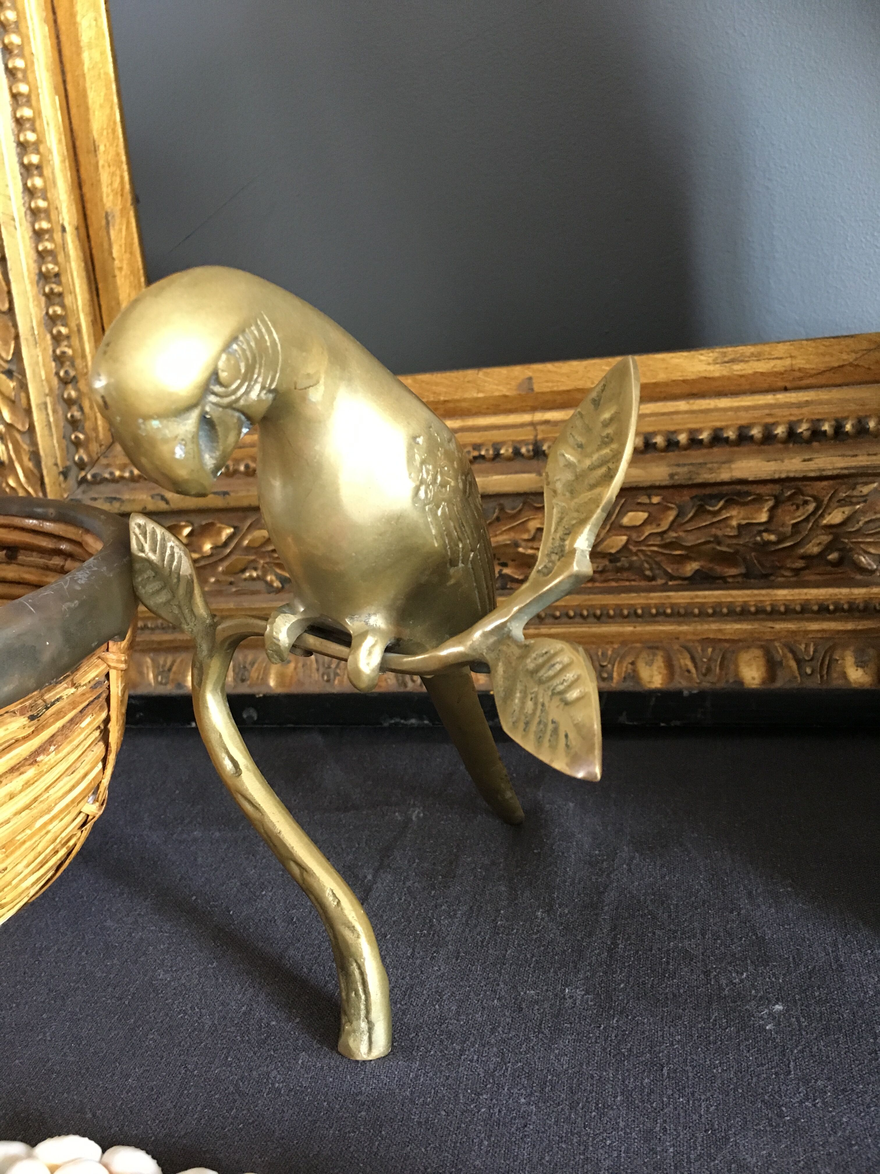 Golden brass parrot