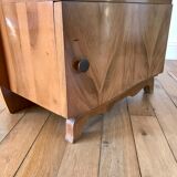 Bedside table in beech wood art deco 30s