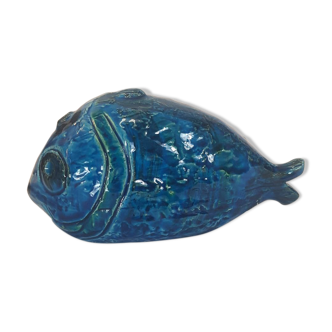 Poisson, vintage, Aldo Londi pour Bitossi, série bleue Rimini