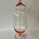 Bocal / Bonbonnière verre rose pale H30cm