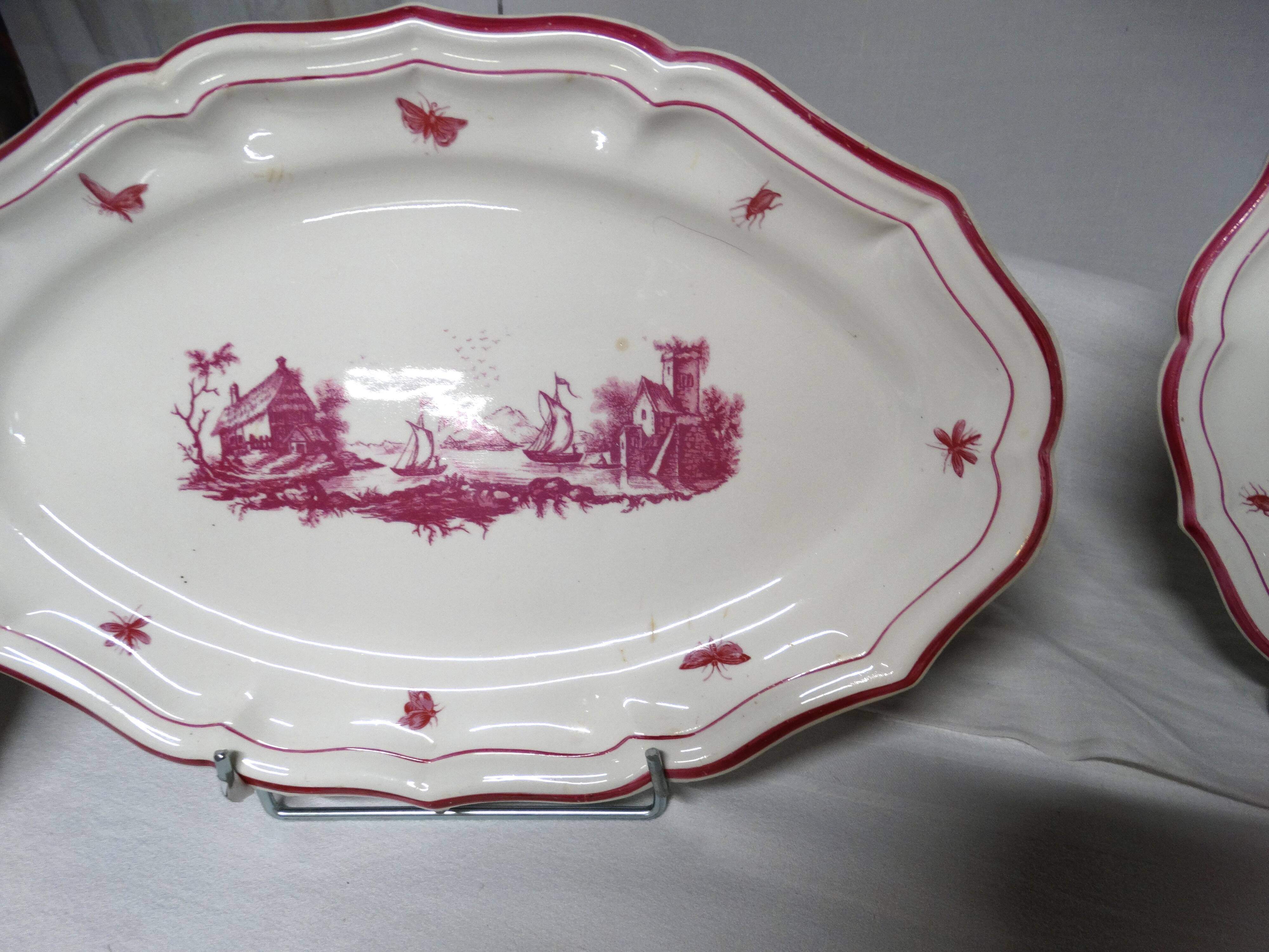 GIEN factory. Earthenware service called "landscapes". 29 pieces.